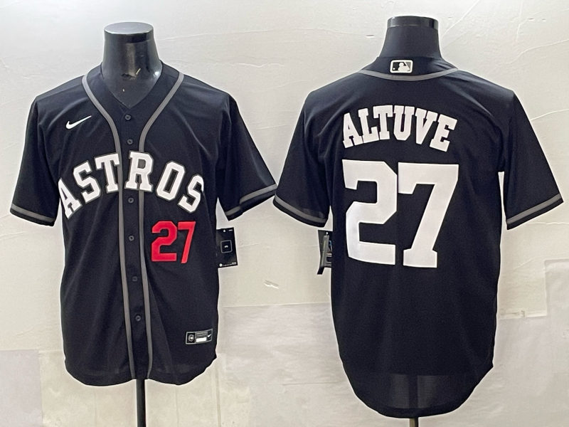 Men Houston Astros #27 Altuve Black Nike 2025 MLB Jersey 002